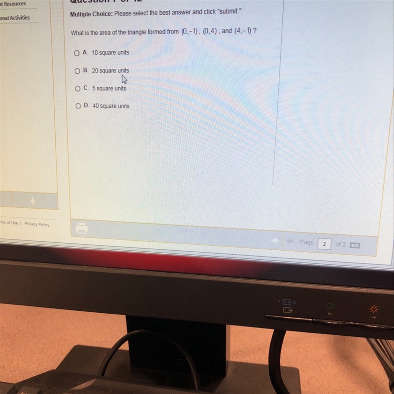 What is the area of the triangle formed from (0,-1) (0,-4) (4,-1)-example-1