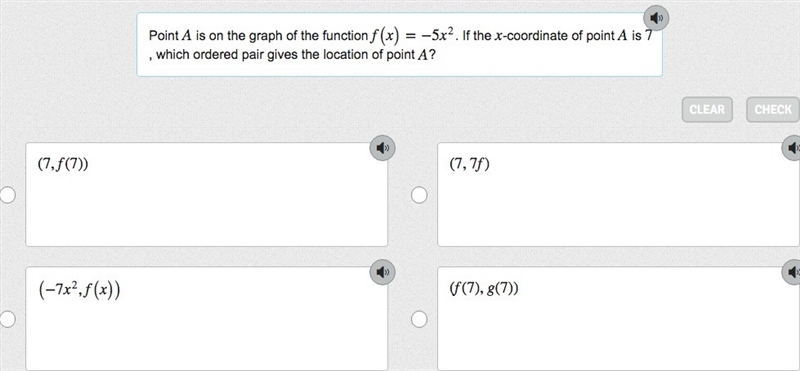 Point A is on the graph of the function f(x)=−5x2. If the x-coordinate of point A-example-1