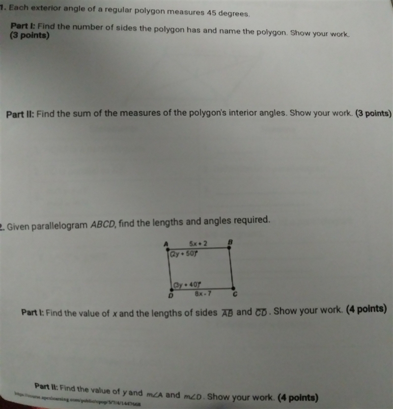 Each area of a regular polygon measures 45 degrees etc.......-example-1