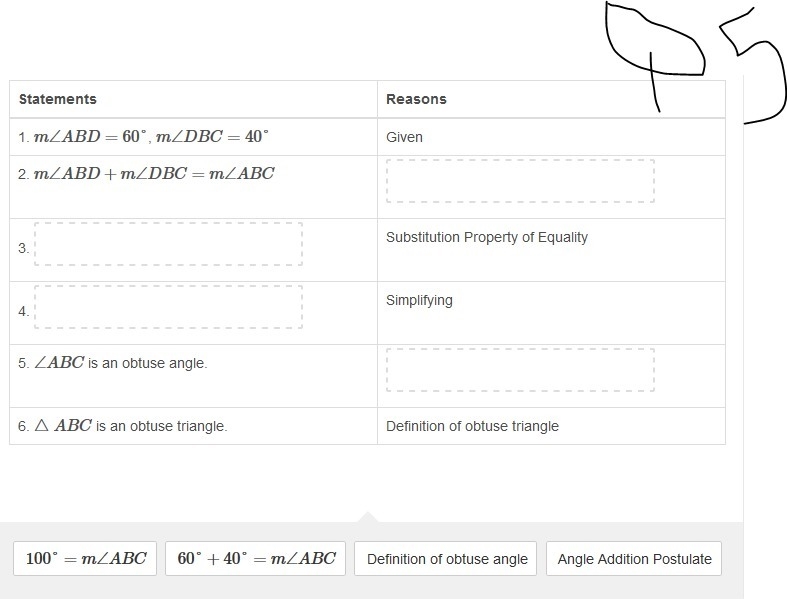 1. What is the reason for Statement 3 of the two-column proof? Angle Addition Postulate-example-5