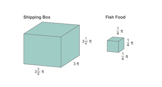 How many fish food boxes fit in the shipping box? Show work-example-1