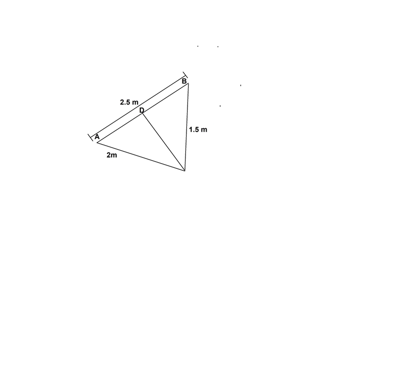 Given the area of a triangle is ½ bh, find the area of triangles ABC, BDC and DCA-example-1