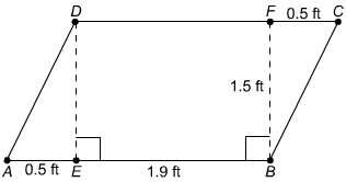 Cindy has a poster in the shape of a parallelogram. What is the area of this parallelogram-example-1