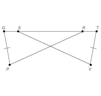 △QRP ≅ △TSV, TV = 2.8 cm, QS = 1.1 cm, and SR = 5.6 cm What is the length of ST ?-example-1