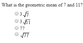 (8) 7/x 11/x cross multiply x^2 = 77, square root of both sides x = sqroot of 77 My-example-1