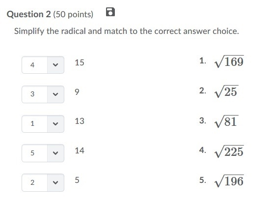 PLEASE HELP ASAP!!! CORRECT ANSWER ONLY PLEASE!!! Simplify the radical and match to-example-1