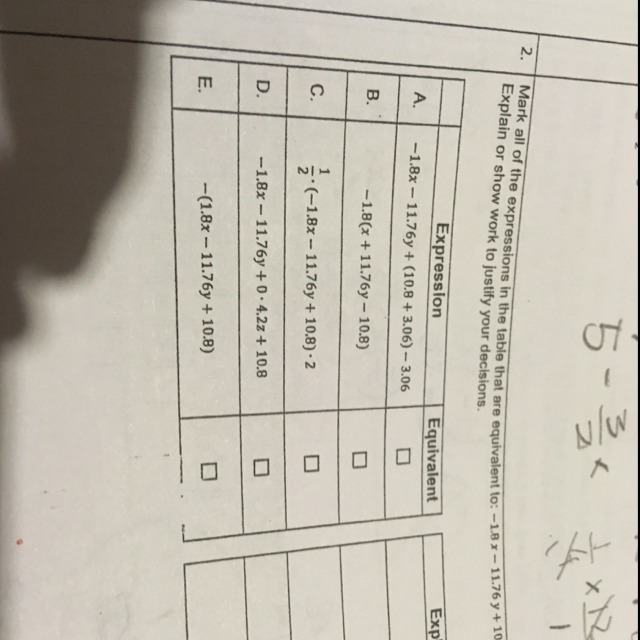 Mark all of the expressions in the table that are equivalent to -1.8x - 11.76y + 10.8-example-1