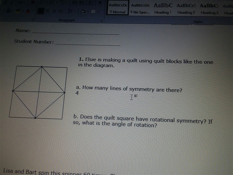 Elsie is making a quilt using quilt blocks like the one the diagram-example-1