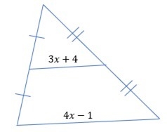 Find the value of x in the triangle below.-example-1