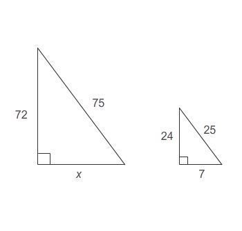 The triangles are similar. What is the value of x? Enter your answer in the box.-example-1