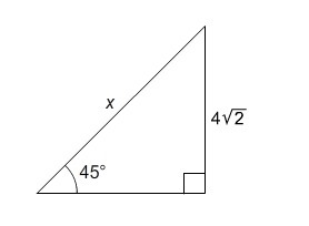 What is the value of x? 4 4√2 8 8√2-example-1