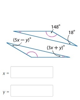 Find x and y. Enter your answers as numbers.-example-1