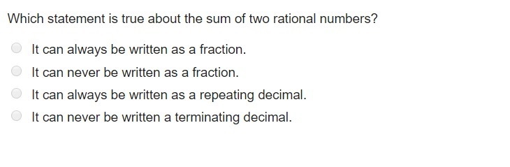 Which statement is true about the sum of two rational numbers?-example-1