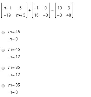 What are the values of m and n in the matrix addition below?-example-1