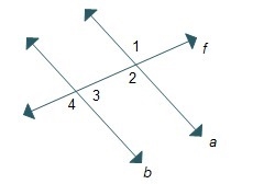 Which set of equations is enough information to prove that lines a and b are parallel-example-1