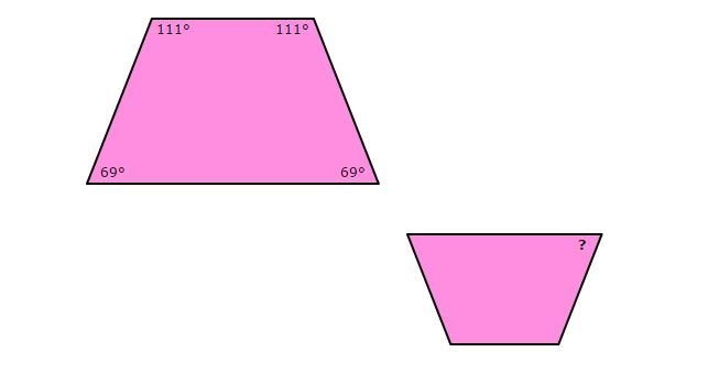 Given that these two figures are similar, what is the measure of the unknown angle-example-1