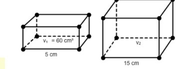 The two rectangular prisms are similar. What is the volume of the larger rectangular-example-1