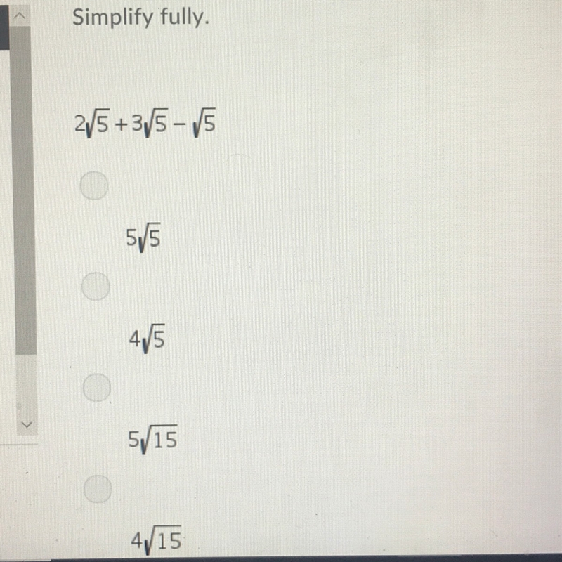 Simplify fully. (refer to photo) A. B. C. D.-example-1