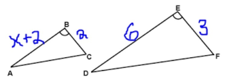 The following triangles are similar. Find side AB. 2 4 10 12-example-1