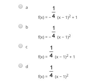 What is the equation of the quadratic graph with a focus of (1, 1) and a directrix-example-1