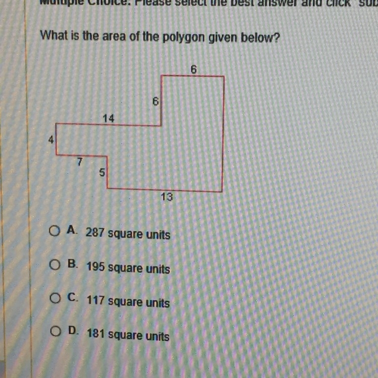 What is the area of the polygon given below?-example-1