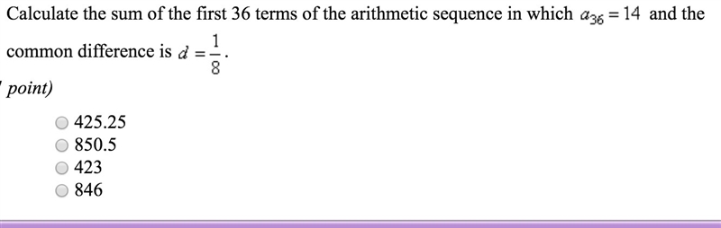 Calculate the sum of the first 36 terms of the arithmetic sequence defined in which-example-1