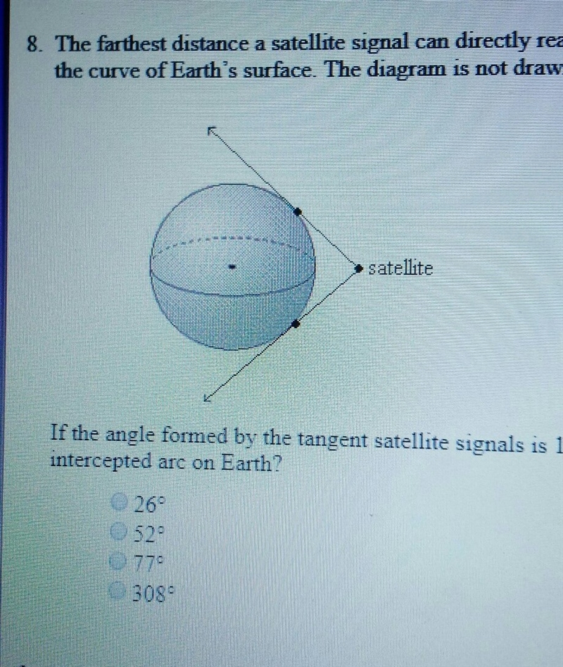 The farthest distance a satellite signal can directly reach is the length of the segment-example-1