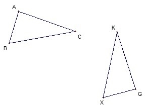 1. If ABC  GXK, name all corresponding parts. a) List three pairs of congruent-example-1