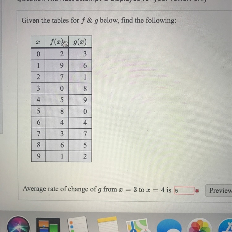 Average rate of change from G from x=3 to x=4 is-example-1