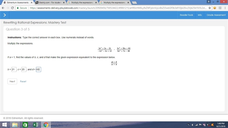 Select the rational expression that is equivalent to the given expression below. 4 over-example-1