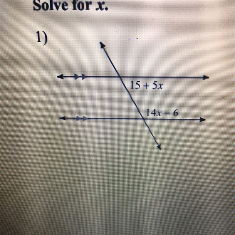 Solve for x 15x+5x 14x-6-example-1