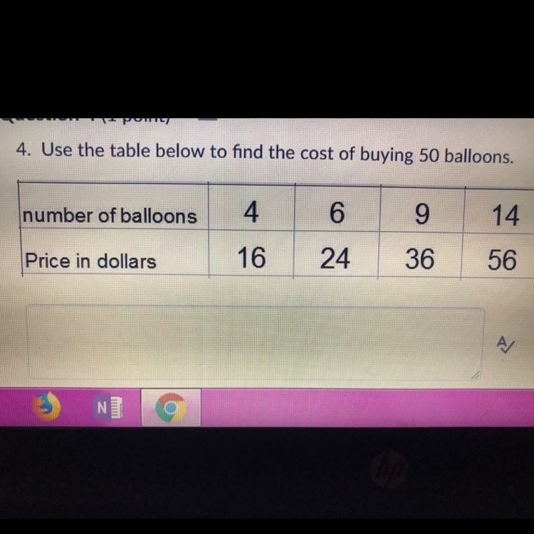 Use the table below to find the cost of buying 50 balloons-example-1