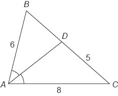 This figure shows △ABC . AD¯¯¯¯¯ is the angle bisector of ∠BAC . What is BD ?-example-1