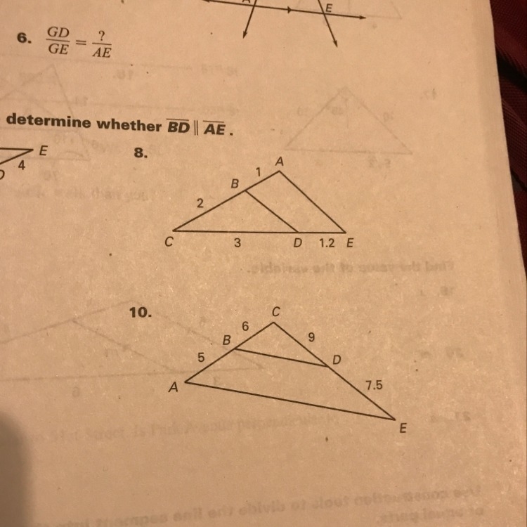 Use the information given to determine Whether bd||ae-example-1