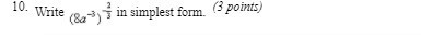 Write (8a^-3)^-2/3 in simplest form. Need help solving :) This particular problem-example-1