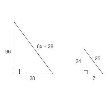 1 & 2 1.The triangles are similar. 2.What is the value of x? The triangles are-example-2