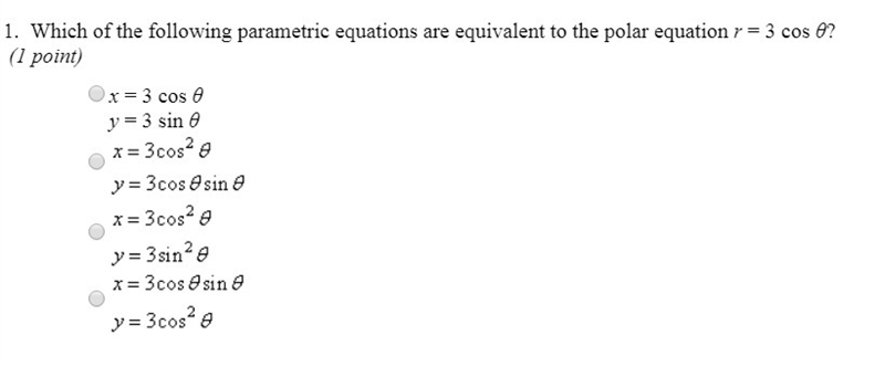 Pre-Calculus Help? Polar and Parametric Equations?-example-1