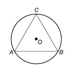 Equilateral triangle ABC is inscribed in Circle O. Use the diagram to find the following-example-1