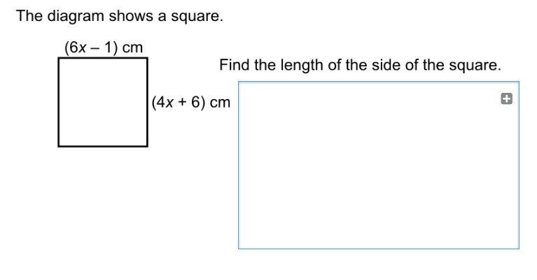 Find the length of the side of the square-example-1