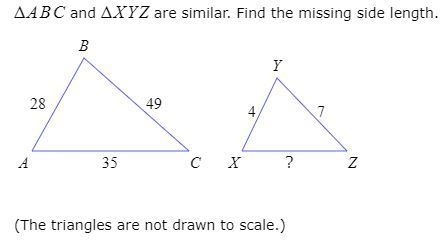 Find the missing side length-example-1