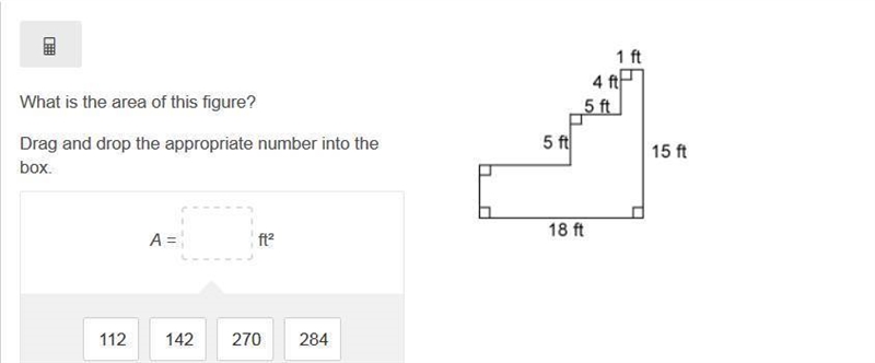 What is the area of this figure? Drag and drop the appropriate number into the box-example-1