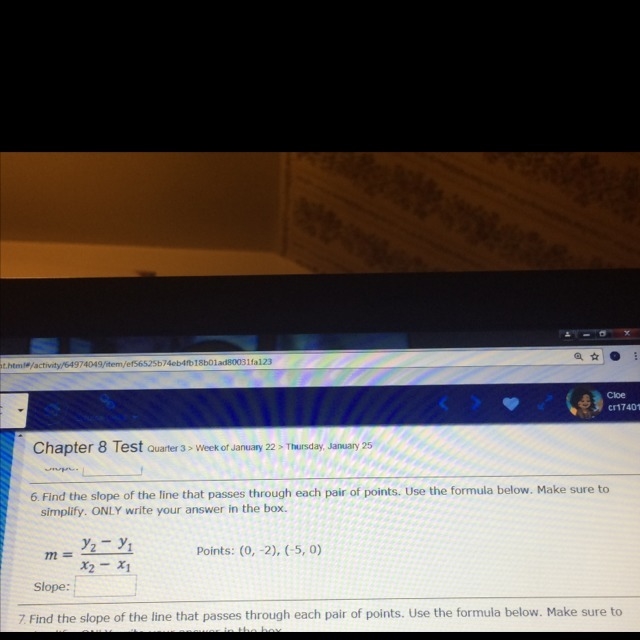 Can somebody find the slope for me ?-example-1