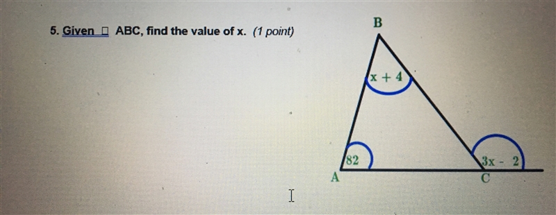 Give abc fine the value of x-example-1