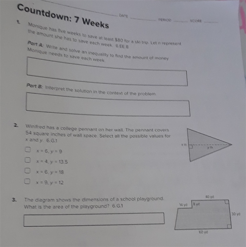 6 grade course 1 countdown 8 and 7 weeks-example-1