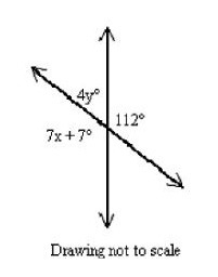 Find the values of x and y. Please help ASAP. a. x = 17, y = 15 b. x = 112, y = 68 c-example-1