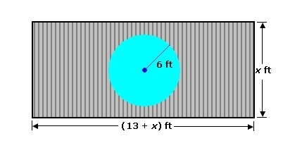 Stacy wants to build a patio with a small, circular pond in her backyard.The pond-example-1