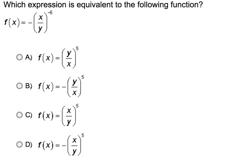 Which expression is equivalent to the following function?-example-1