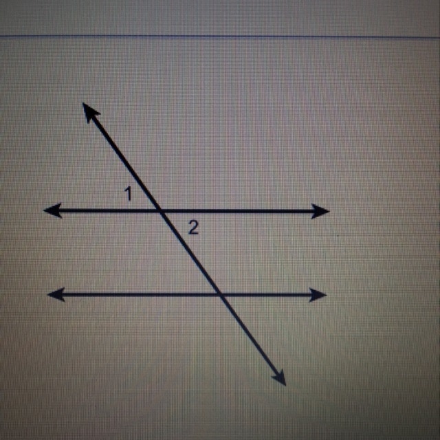 Which relationship describes angles 1 and 2 A. Vertical angles B. Complementary angles-example-1