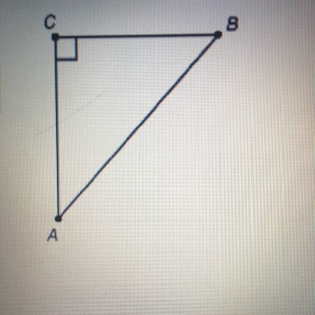 For triangle ABC, which side is opposite angle B A.) Side AC B.) Side AB C.) Side-example-1