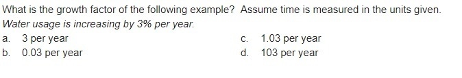 What is the growth factor of the following example? Assume time is measured in the-example-1